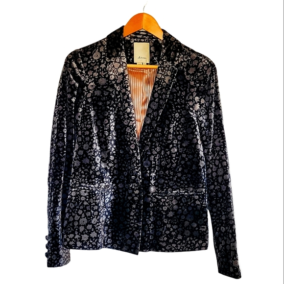 Elevenses by Anthropology Lumi Velvet Floral Blazer - Picture 2 of 7